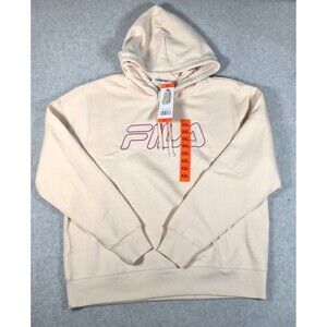 New Fila Women's 2X Color Sand Dollar Midweight Fleece Pullover Logo Hoodie